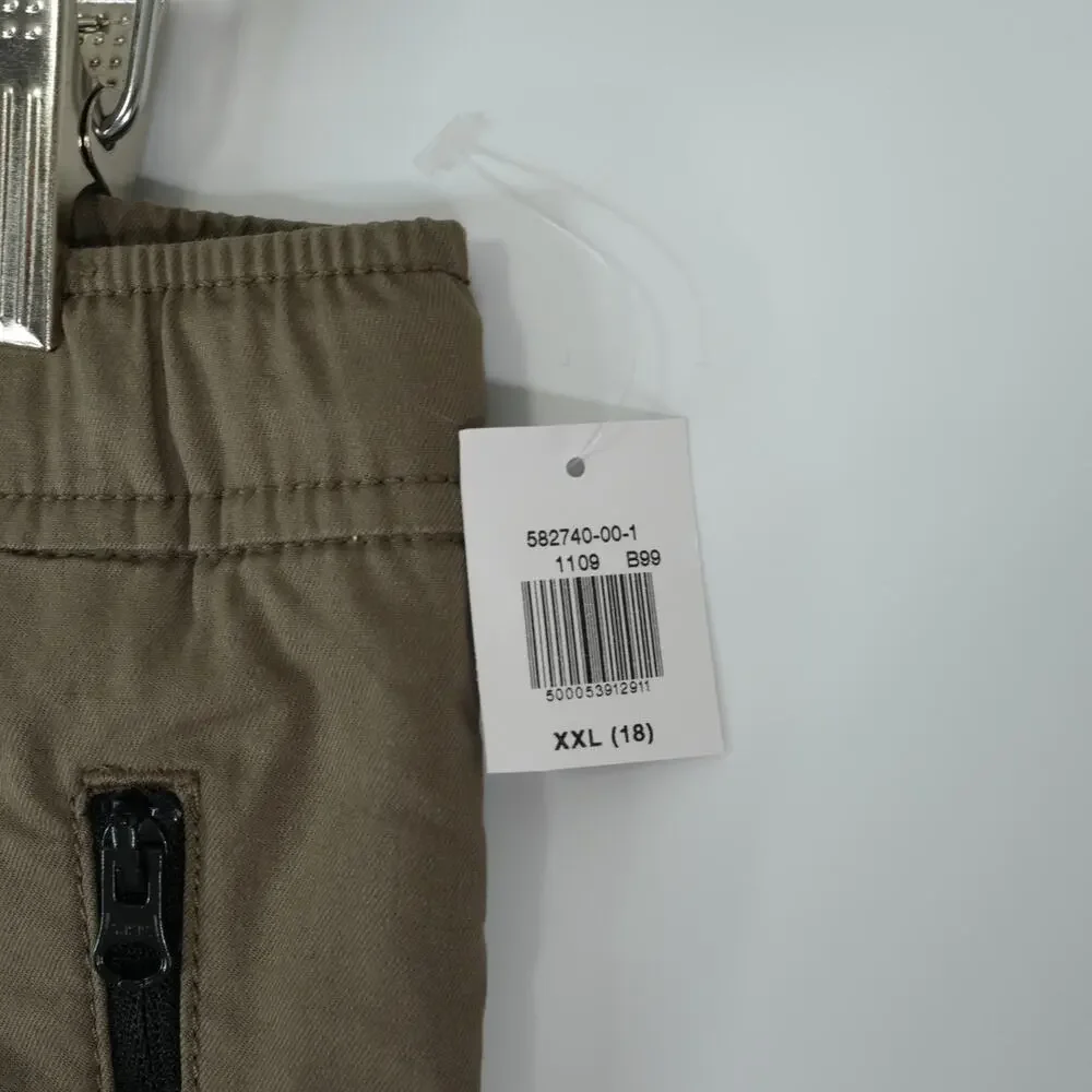 Old Navy Tech‎ Jogger Youth XXL (18) Brown Built in Flex Zip Pockets Drawstrings